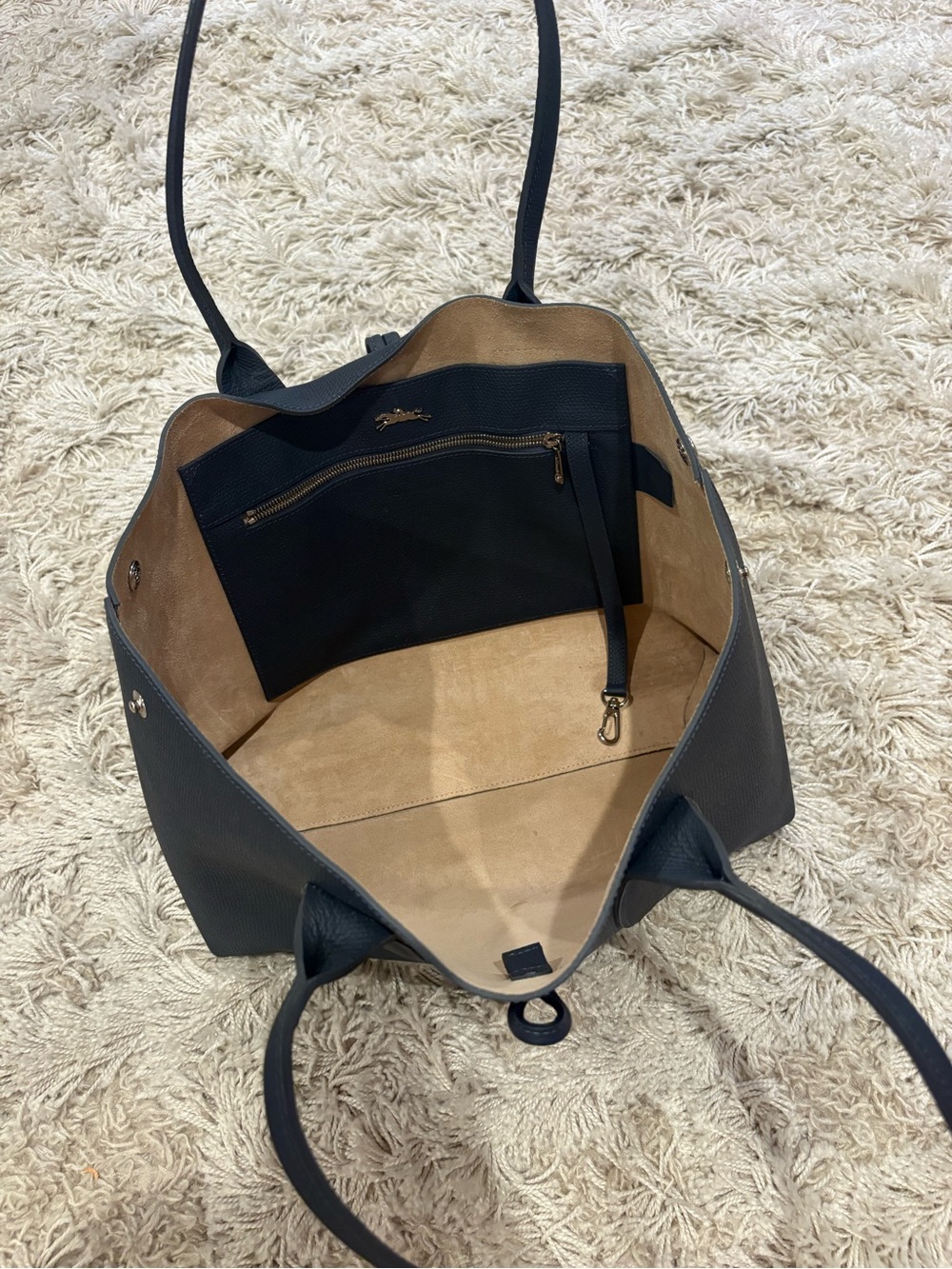 Longchamp Roseau Leather Shoulder Tote - Picture 5 of 9